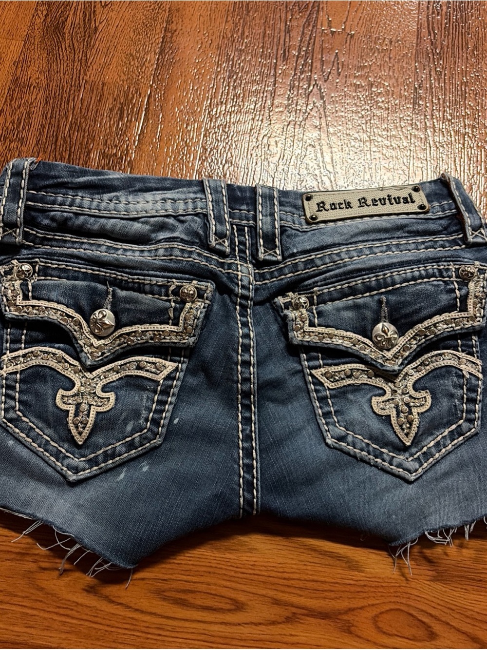 Rock Revival Women’s Blue Denim Cutoff Shorts size 27